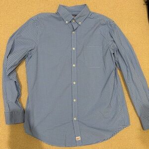 Vineyard Vines Blue and White Checkered Shirt- Performance Material